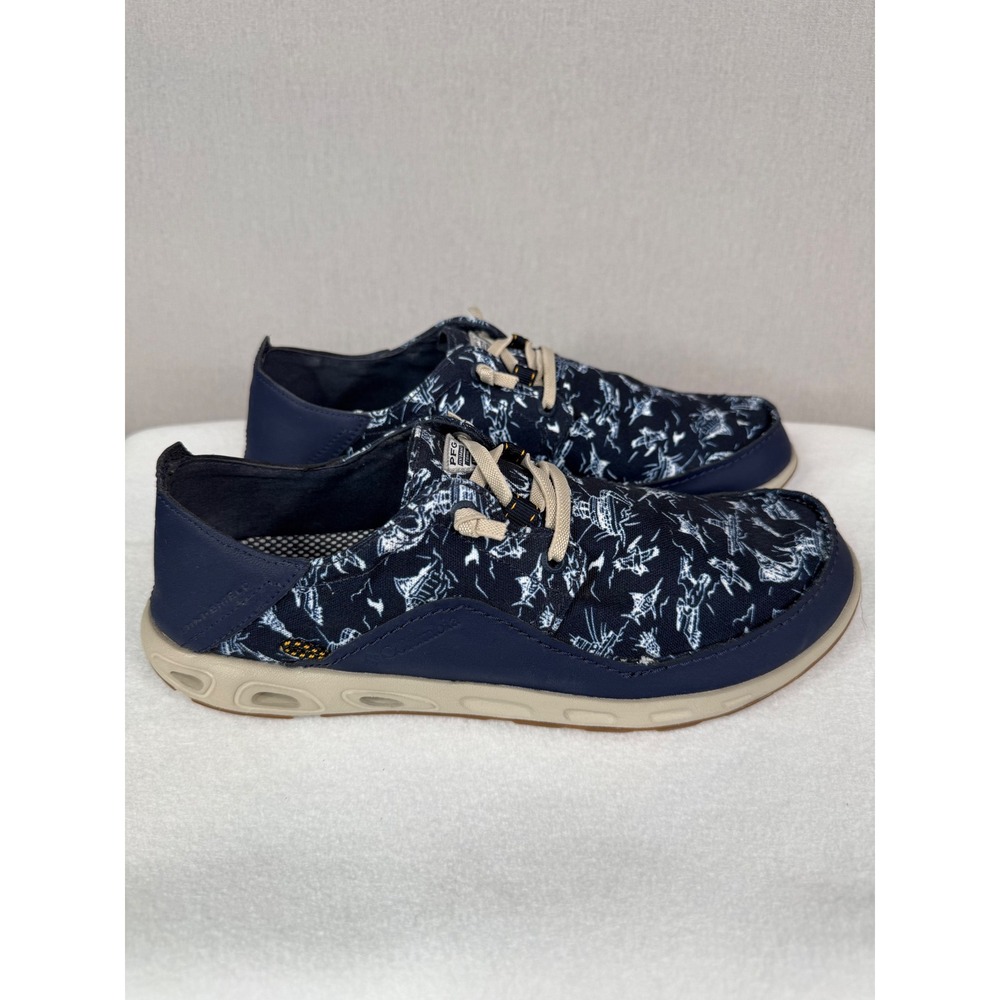 Columbia PFG Bahama Vent Loco II Boat Shoes Mens 11 Navy Blue Marlin Print